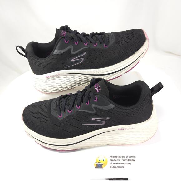 Skechers Go Run Athletic Running Lace Up Shoe Womens Size 9 129601W Black - Picture 5 of 9